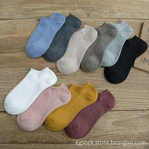 candy color women's no show cotton ankle socks